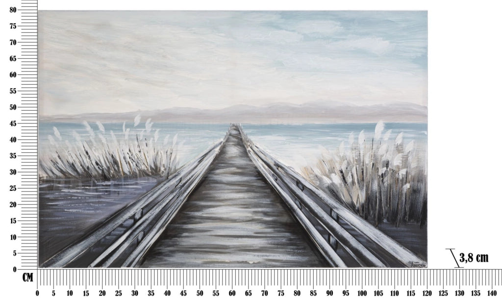 DIPINTO SU TELA PONTILE CM 120X3,8X80