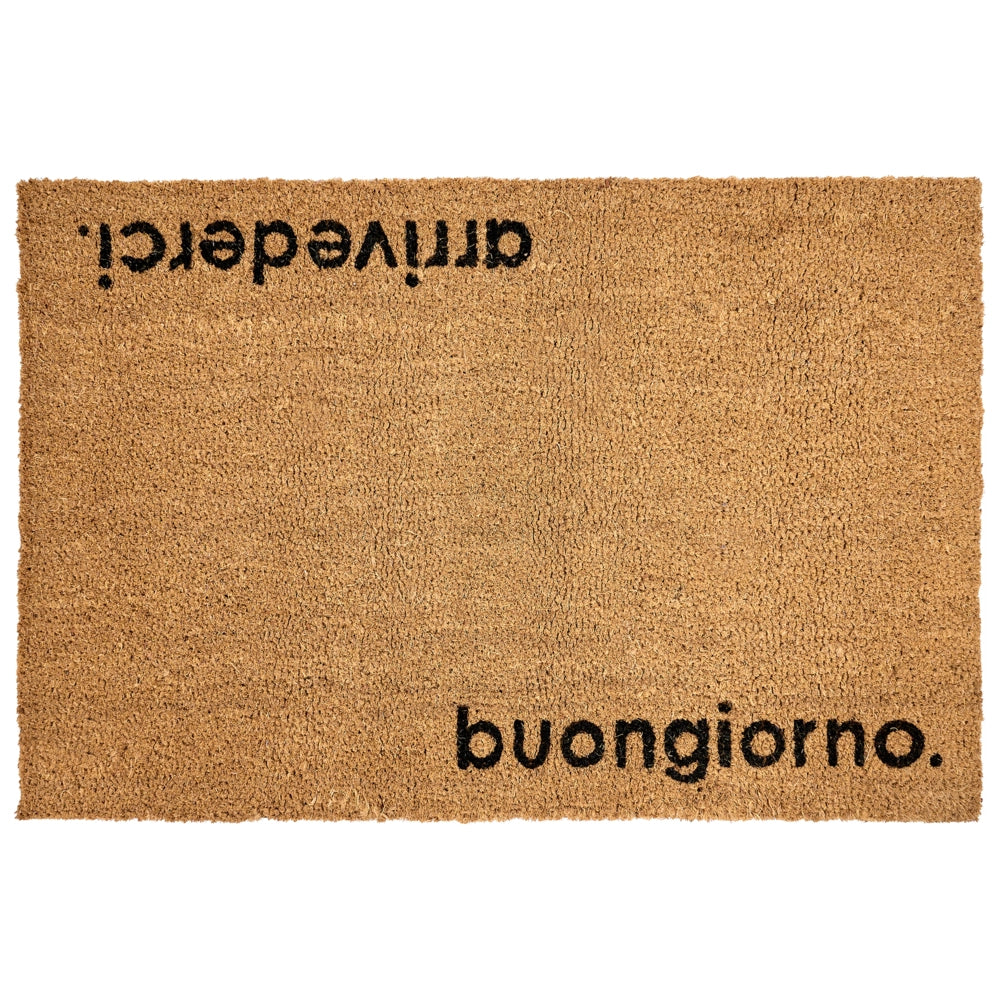 Zerbino di benvenuto in fibra di cocco antiscivolo 60 x 90 cm con retro in PVC Motivo testato Naturale