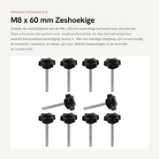 Serraggio a stella a 6 facce in plastica M8 x 60 mm - Serraggio a stella con maniglia - Serraggio a stella meccanico - Bloccaggio meccanico - Facile da installare - Resistente allo shock - Set di 10 pezzi