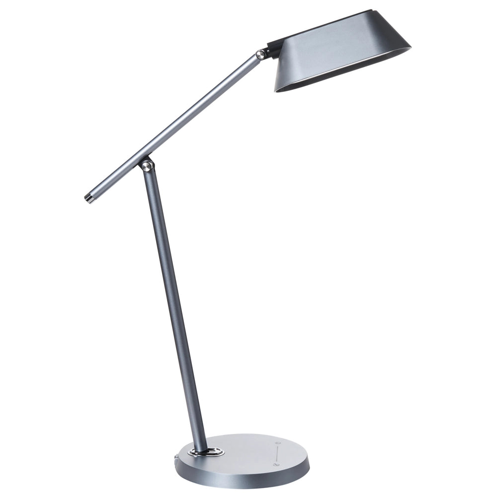 Lampada da tavolo LED per ufficio domestico con braccio regolabile e orientabile dimmer continuo e timer colore grigio