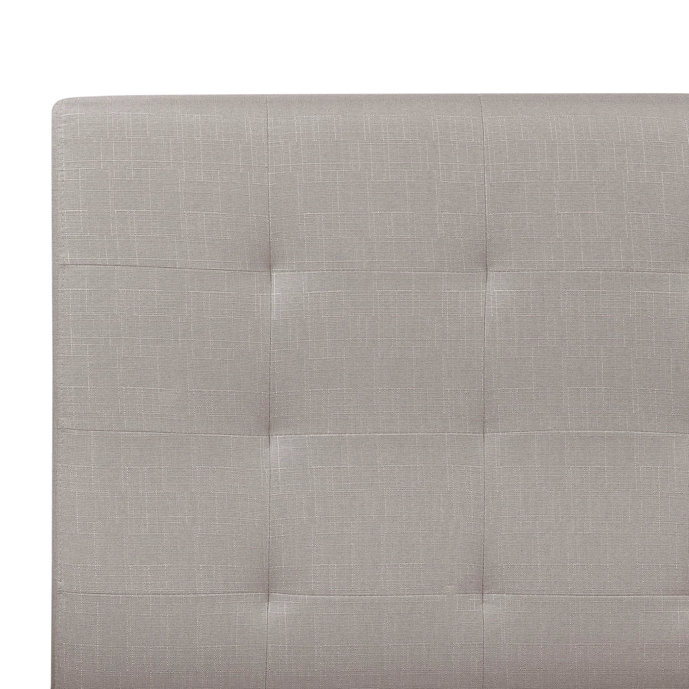 Letto ad acqua in poliestere grigio chiaro 140 x 200 cm testiera imbottita camera da letto stile moderno