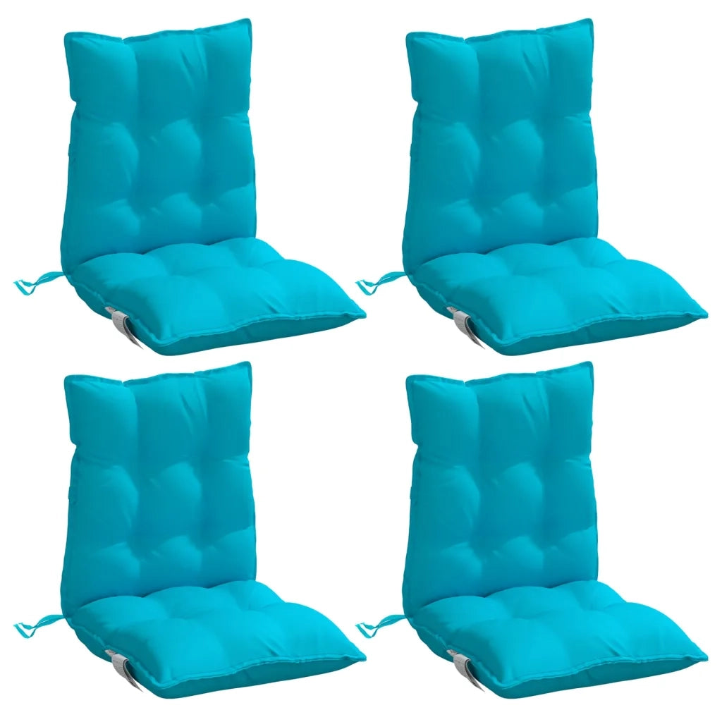 Cuscini Sedia Schienale Basso 4 pz Turchese in Tessuto Oxford 377735