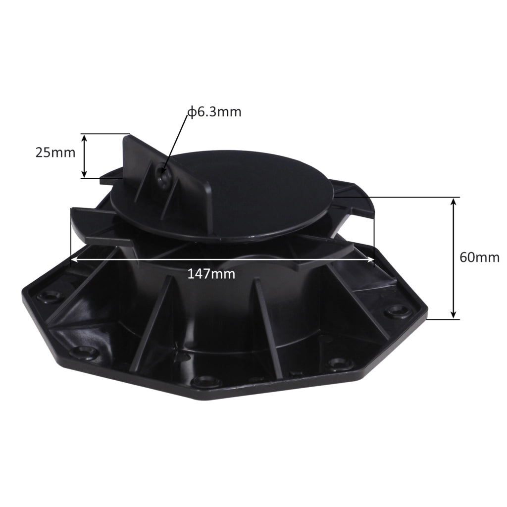 Set 100 supporti per pavimenti galleggianti, altezza regolabile 60-128mm Max 2700 kg, Pavimenti Decking