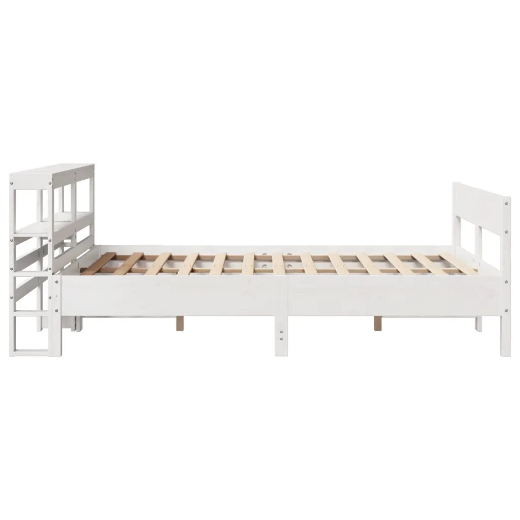 Letto senza Materasso Bianco 150x200 cm Legno Massello di Pino