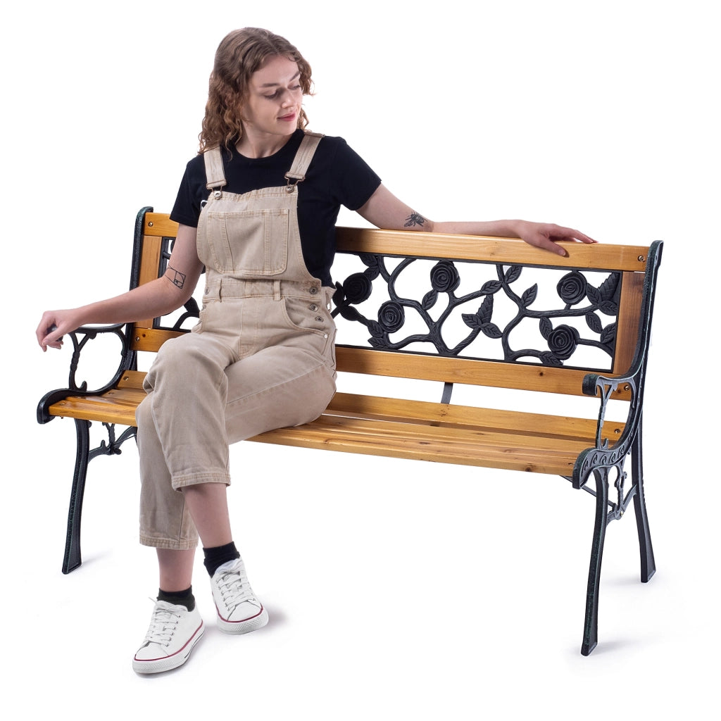 Panca da cimitero KADAX con schienale, 127 cm, in legno, da posizionare accanto alla tomba.