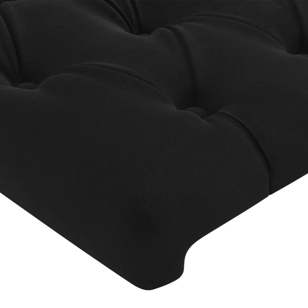 Testiera ad Orecchio-Testata con Orecchie Nera 103x23x118/128 cm in Velluto 841073