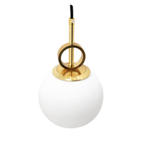 Lampada Da Soffitto Pensile Di Vetro Palla Bianco Oro APP482-1CP