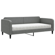 Divano letto | Sof¨¤ letto | Letto singolo con Materasso Grigio Scuro 90x190 cm in Tessuto