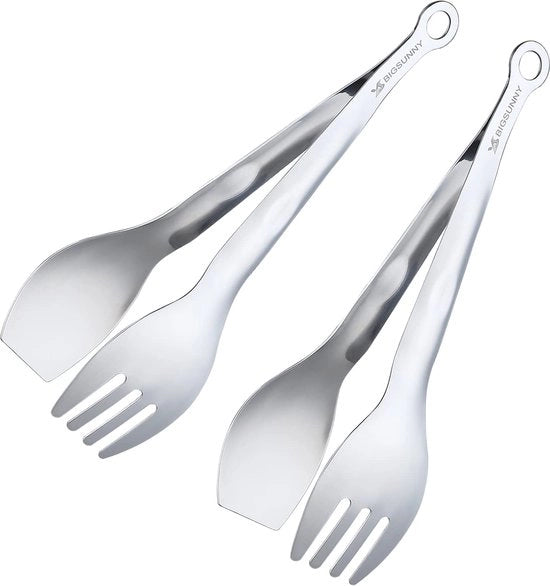 Tang da servizio da 23 cm, metallo in acciaio inossidabile per cucina, griglia, buffet, 2 pezzi, argento