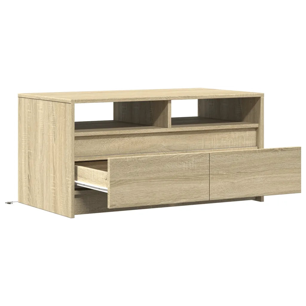 Tavolino da salotto | Tavolino da caff¨¨ | Tavolino da Soggiorno con Luci LED Rovere Sonoma in Truciolato