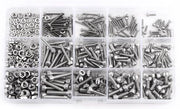 Kit di viti e dadi in acciaio inossidabile SS304 per interno, 480 pezzi, con scatola di conservazione - assortimento di componenti di fissaggio.