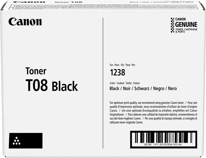 Canon TONER T08 BLACK cartuccia toner 1 pz Originale Nero