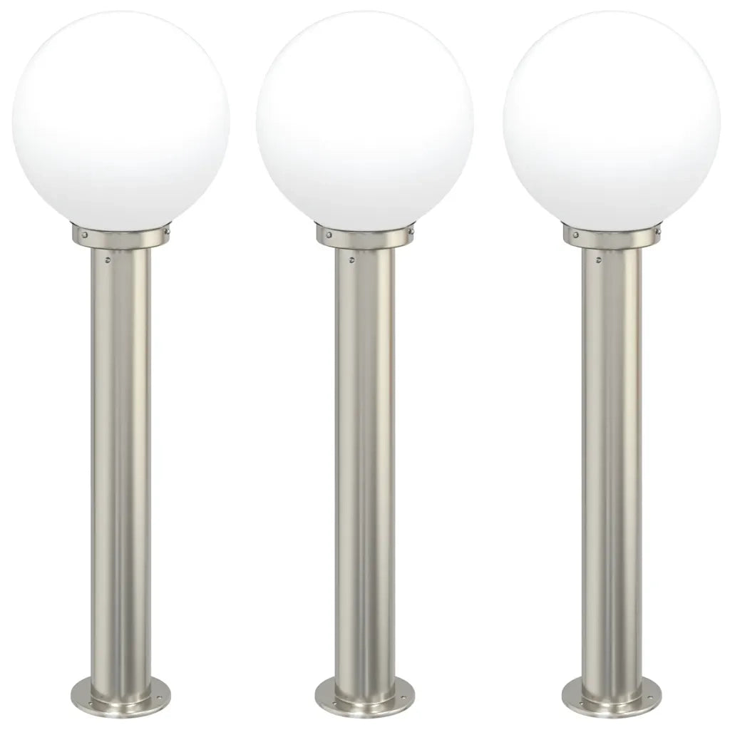 Lampioni a palo 3 pz 80 cm Acciaio Inox IP44 4006096