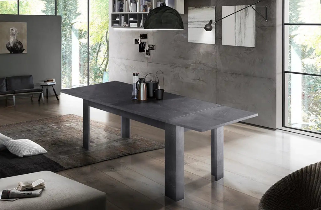 Tavolo da pranzo allungabile 90x140-190cm ardesia soggiorno Jesi Mile
