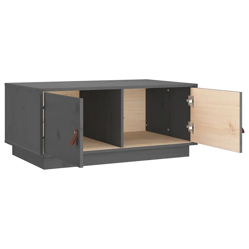 Tavolino da salotto | Tavolino da caff¨¨ | Tavolino da Soggiorno Grigio 80x50x35cm in Legno Massello di Pino