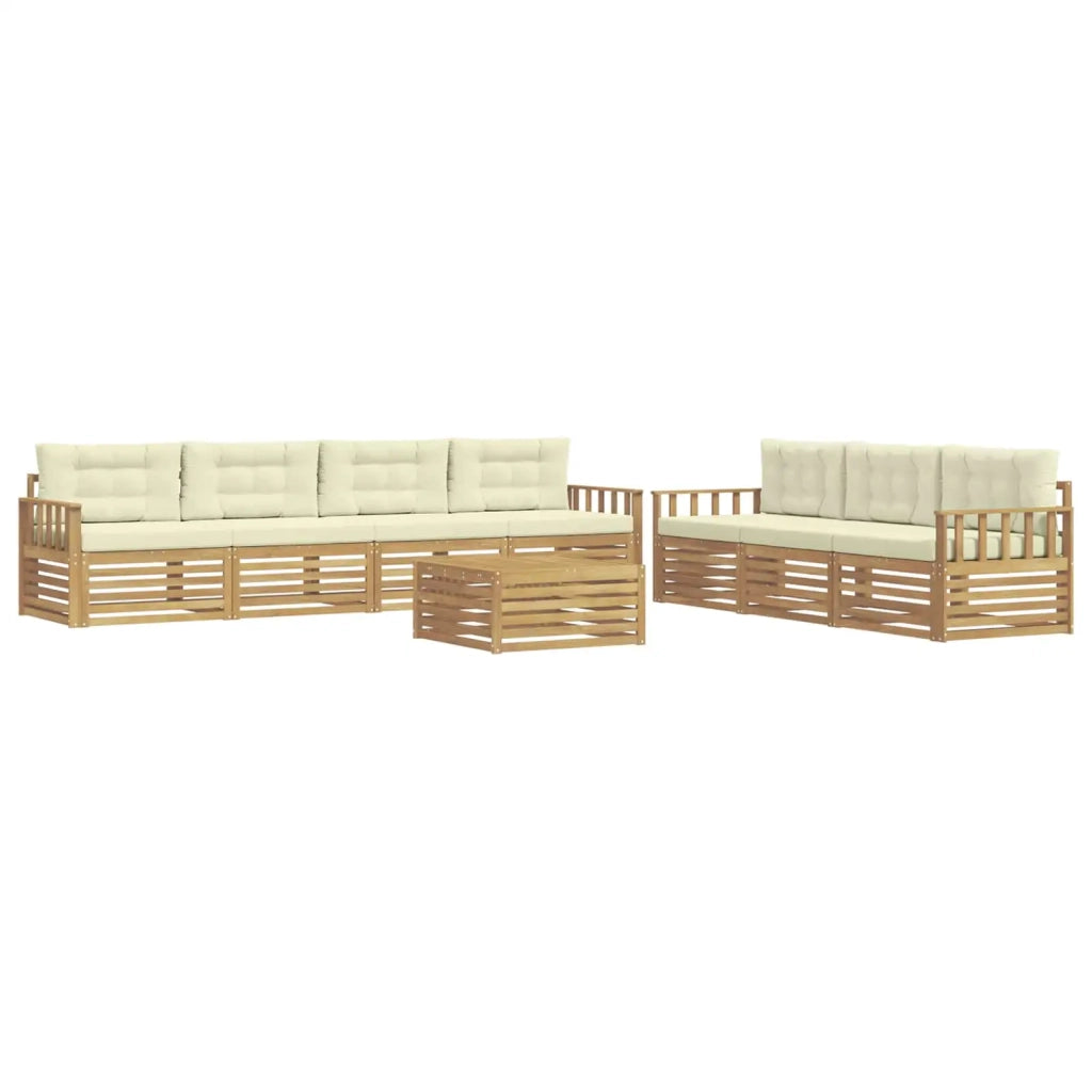 Set di divani da esterno 8 pcs Bianco e Crema 79 x 79 x 37 cm 3390155