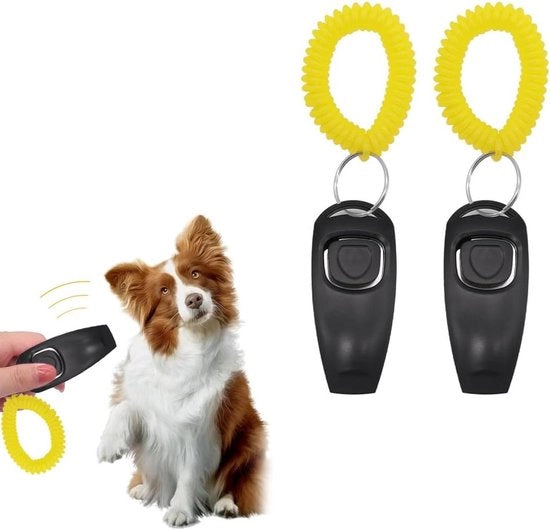 Set di clicker per addestramento cani con flauto di ritorno a alta frequenza, 2 pezzi
