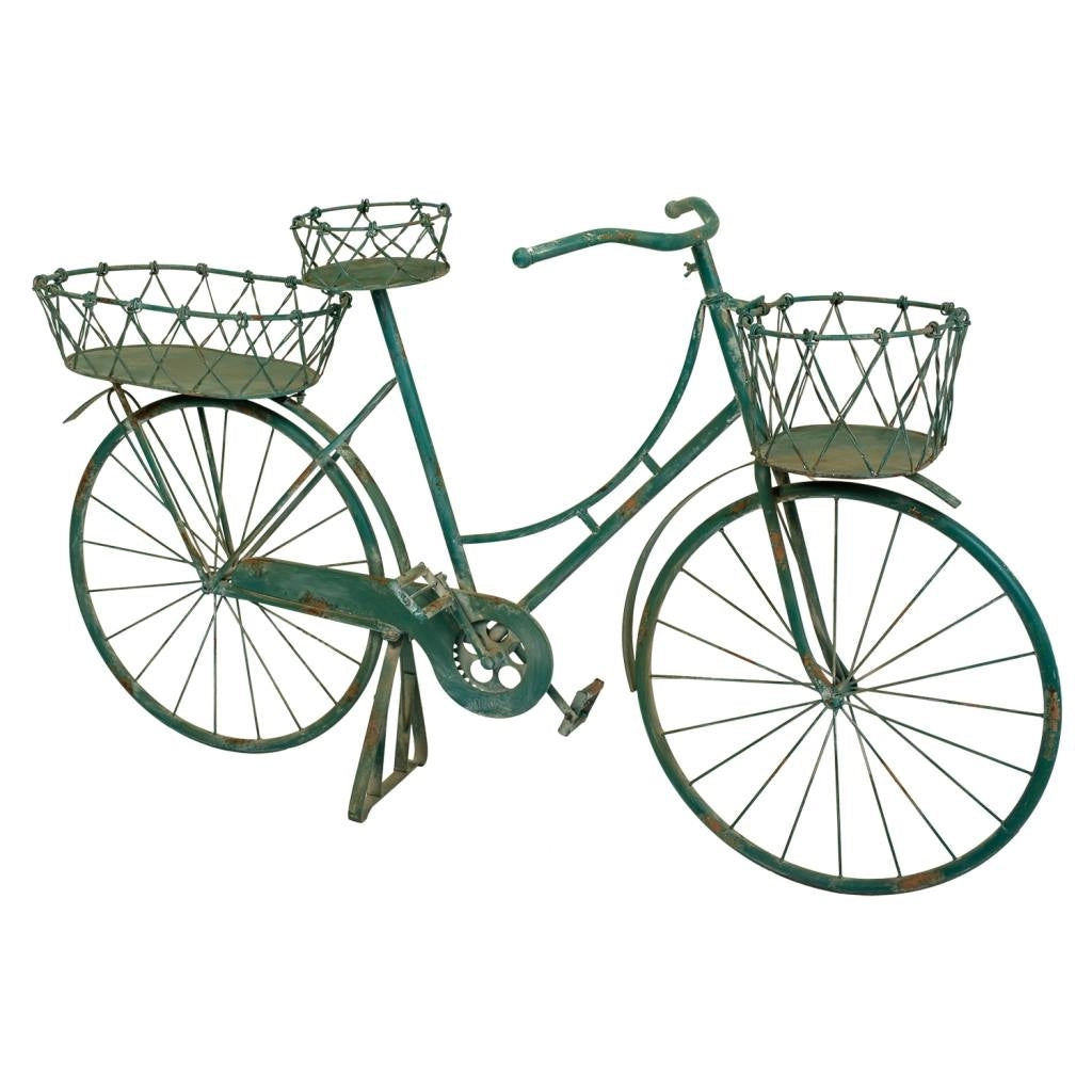 Bicicletta decorativa in metallo 150X50X89h cm verde