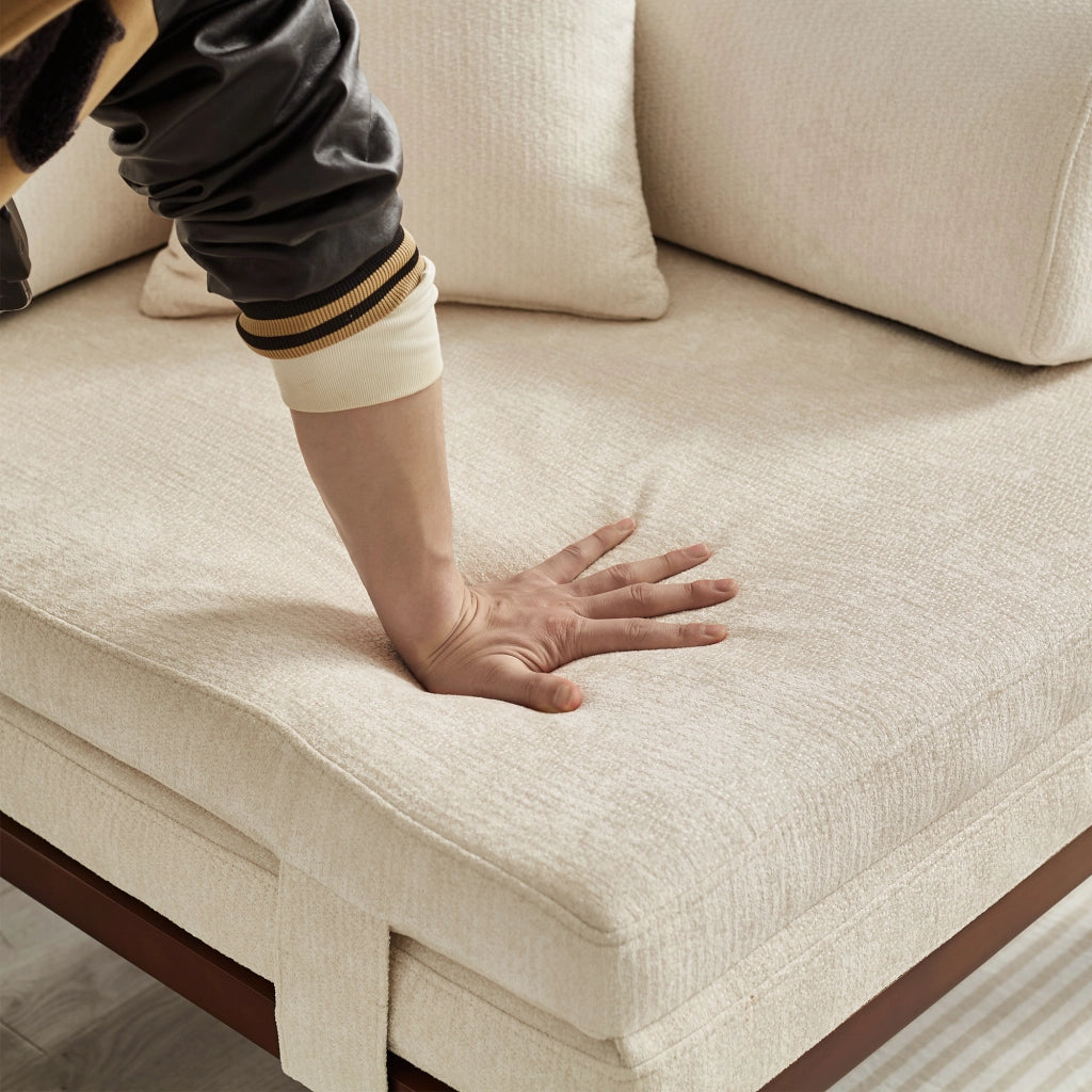 DIVANO LETTO Pieghevole singolo estraibile in velluto beige