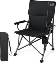 Camping-stoilete op-pieghevole con alta schiena e portabicchieri - trasportabile e solido (150 kg)