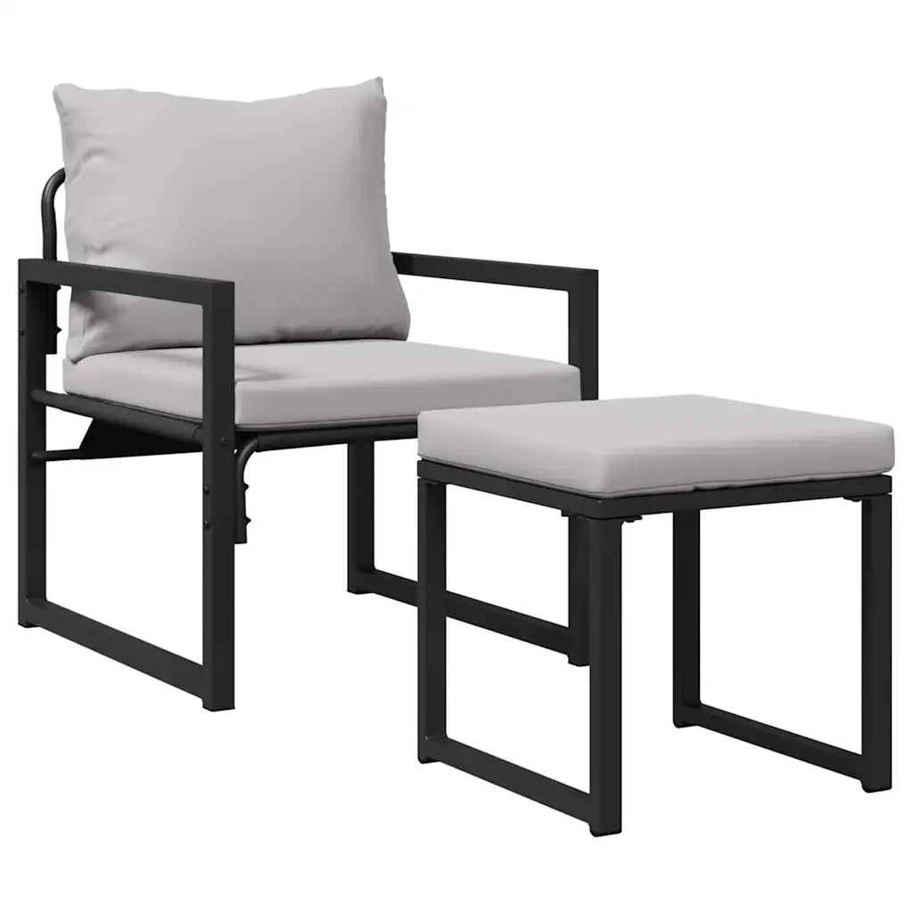 Arredamento da Giardino 4 pcs Grigio chiaro Poliestere