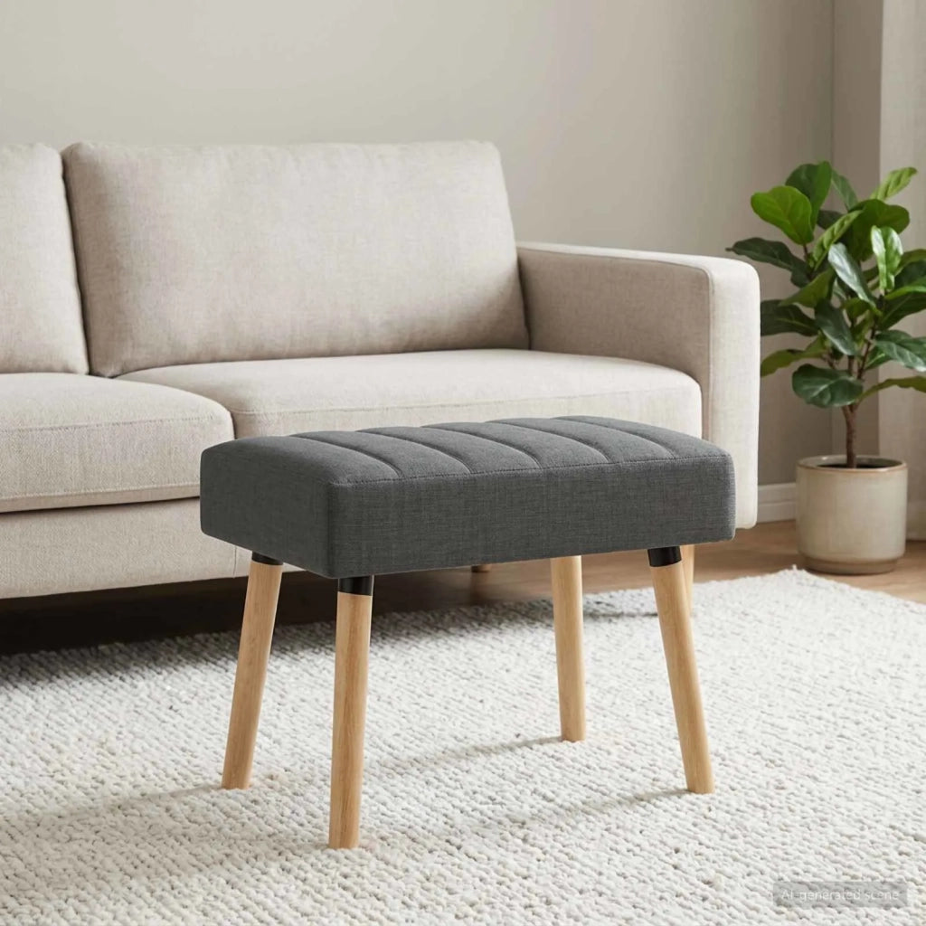 Panchina trapuntata a canale Grigio Scuro 60 x 40 x 45 cm 42038460