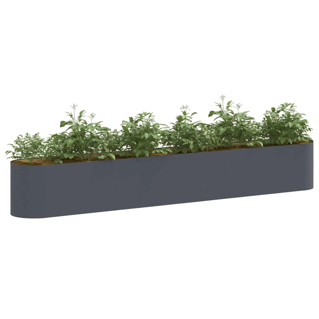 Letto rialzato da giardino Antracite 280 x 40 x 40 cm 8011700