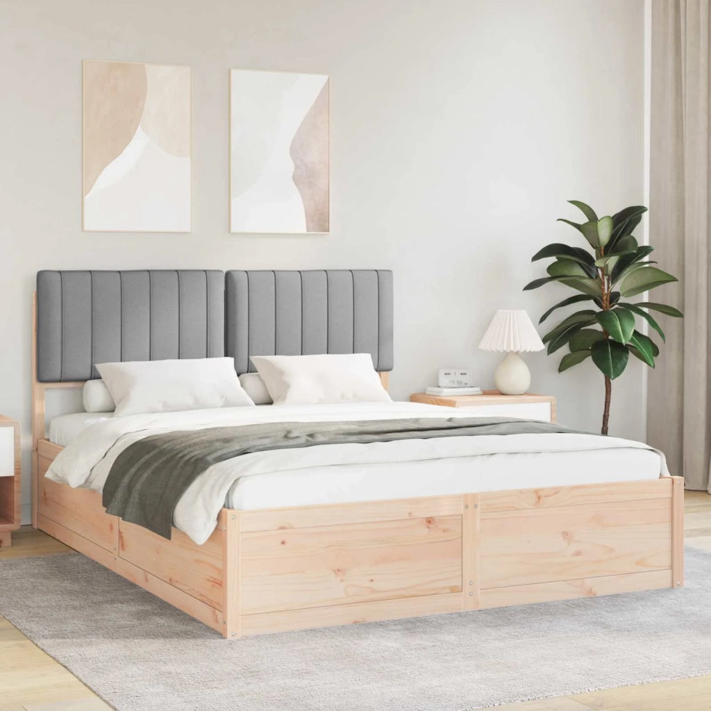 Letto con Testiera Rivestita Grigio chiaro 150 x 200 cm 3398224