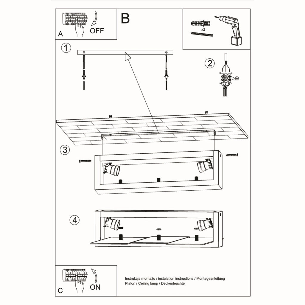 Plafoniera Pure Lume REBIRD 2 luci legno wengé E27