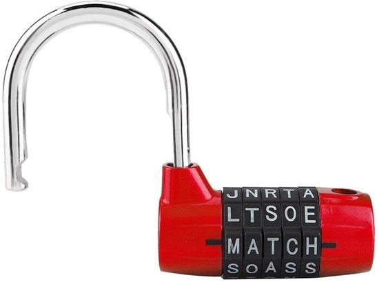 Combinazione di chiusura - Chiusura di sicurezza - Codice riparabile - Colore rosso - Adatto per borse da viaggio e trolley - Chiusura a catena - Sicura e affidabile