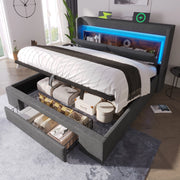 letto imbottito lino grigio 160 x 200 cm