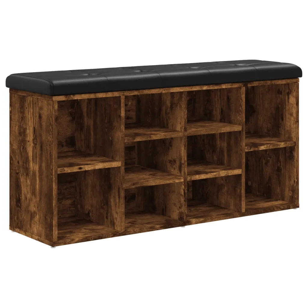 Panca Porta Scarpe-Sgabello-Panca Scarpiera Rovere Fumo 102x32x50 cm Legno Multistrato 695307