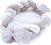 Nido per neonati 75 x 45 cm - nido con cuscino intrecciato - set pieghevole - nido per neonati bifacciale - letto per bambini Minky Sterne - Co Sleeper