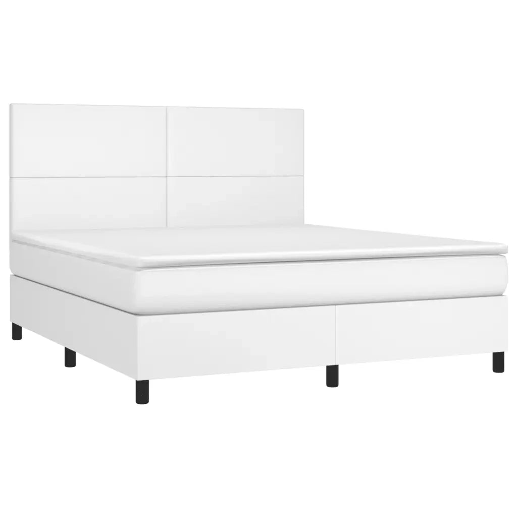Giroletto a Molle con Materasso Bianco 180x200 cm in Similpellecod mxl 101130