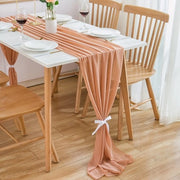 Tavolo da pranzo in rosé, chiffon, 70 cm x 3 m, decorazione da tavola elegante per matrimoni
