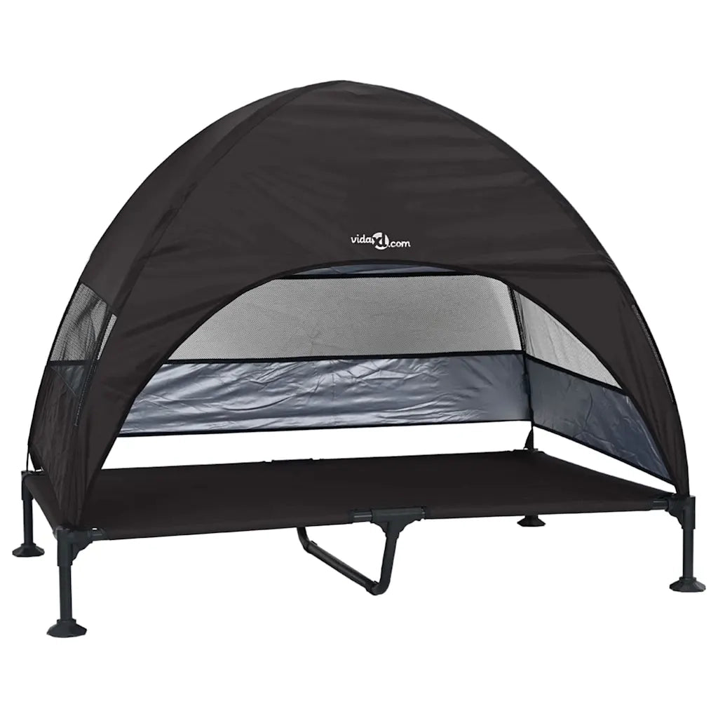 Letto per Cani Elevato Nero 127 x 81 x 108 cm Tessuto e acciaio 42008221