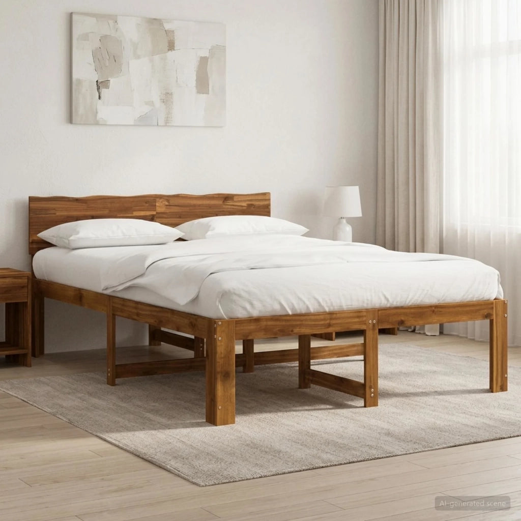 Letto matrimoniale con testiera ROSTOCK Naturale 120 x 200 cm 903462