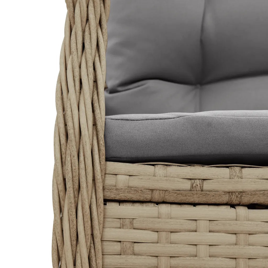 Set da Bistrò 3 pz con Cuscini Beige in Polyrattan