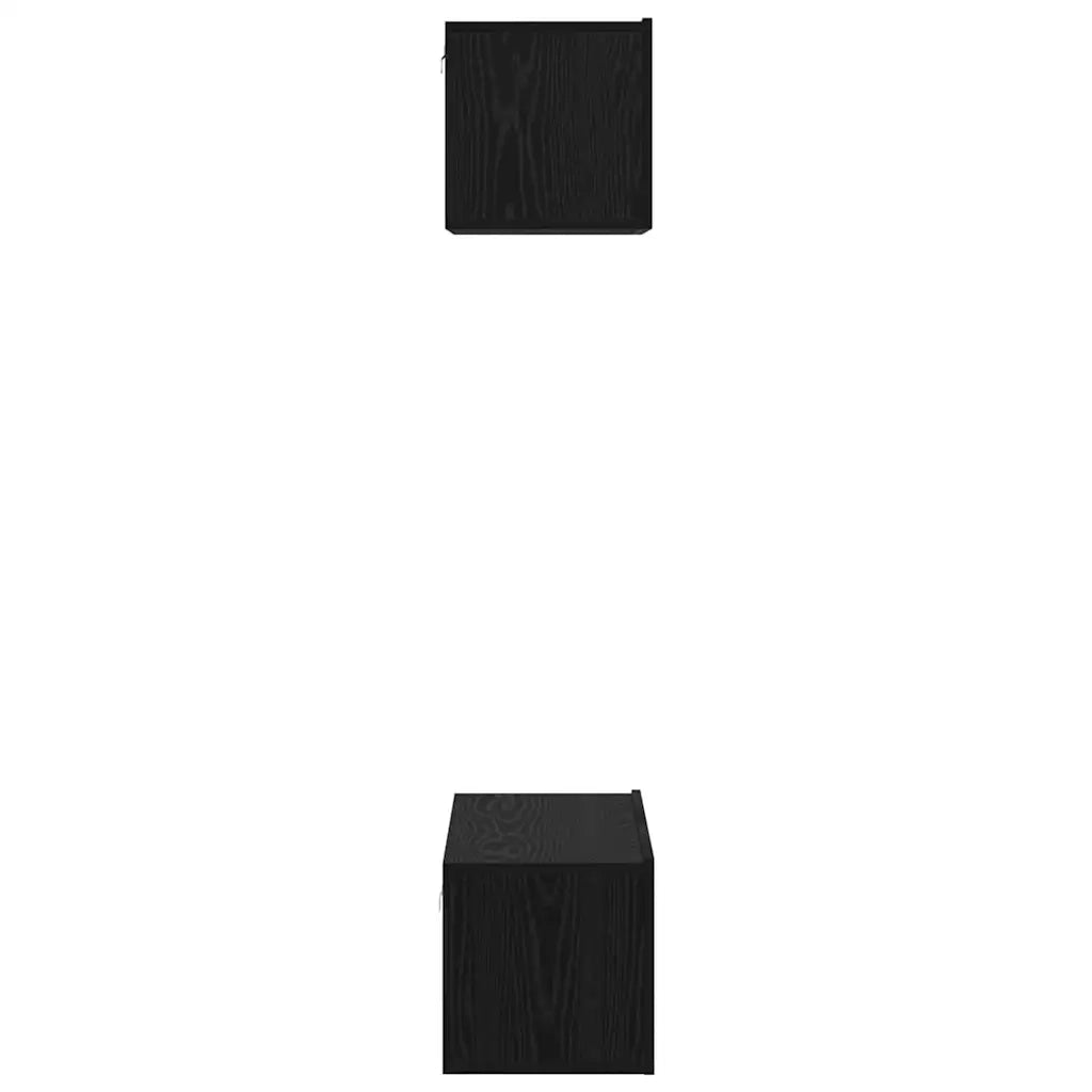 Set mobile TV 2 pcs Rovere Nero Legno multistrato 3393382
