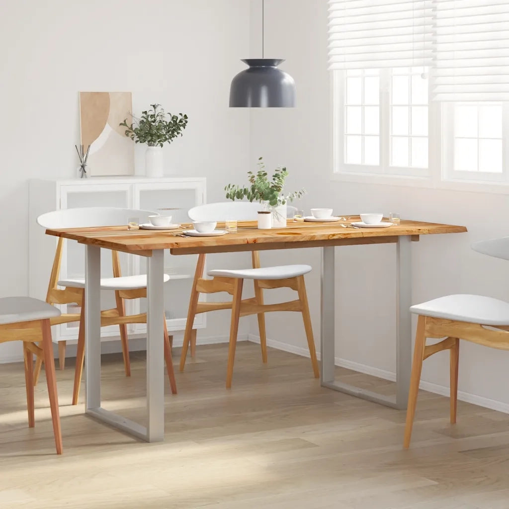 Tavolo da Pranzo 154x80x76 cm in Legno Massello di Acacia