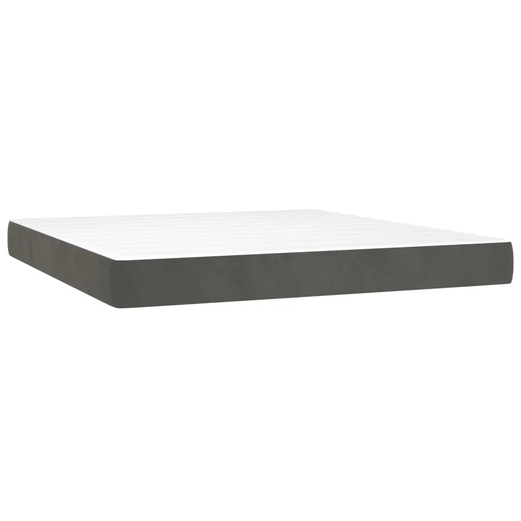 Letto a Molle con Materasso e LED Grigio Scuro 160x200 cm 3136372