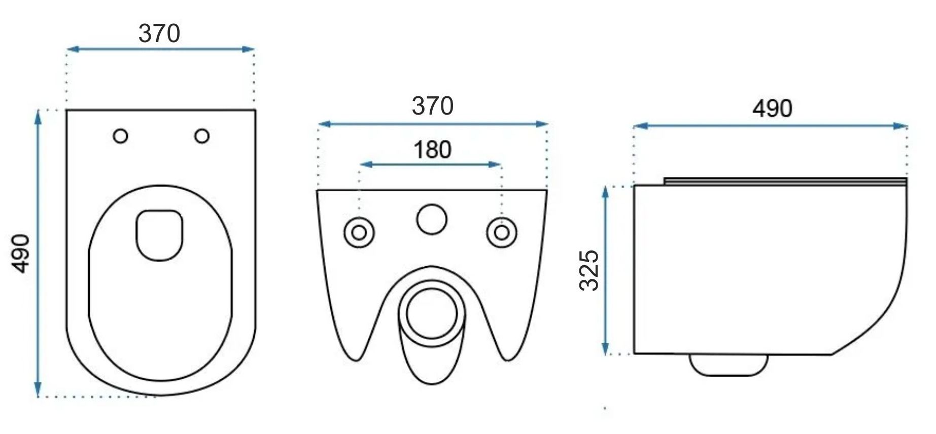 Vaso Wc Sospeso Rea Carter 24cm Rimless