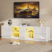 Mobile TV con LED ¨C MINIMAL ¨C Bianco Lucido, 160x40x52 cm