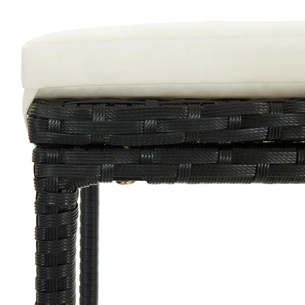 Set Bar da Giardino 5 pz con Cuscini Polyrattan Nero 3064778