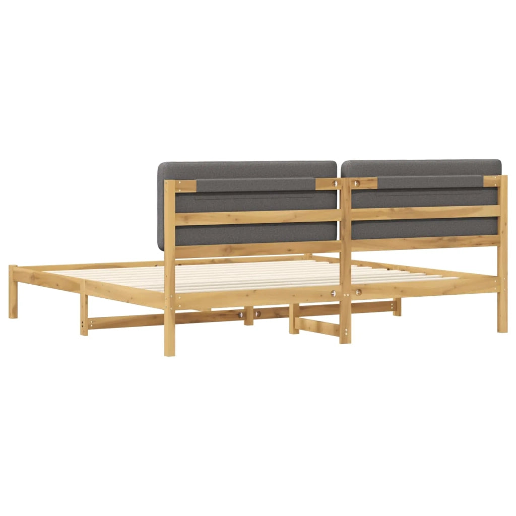 Letto con Testiera Rivestita Bianco lavato e grigio chiaro 3405055