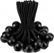 20 pezzi - Corda bungee - Chiavi di tensione - Spanelastico con pallone - Spanelastico - Corda elastica - Tensore di tenda - 15 cm - Mollificatori - nero - 15 cm - Per tenda/vele/parasole/ombrelli/rimorchio/tenda