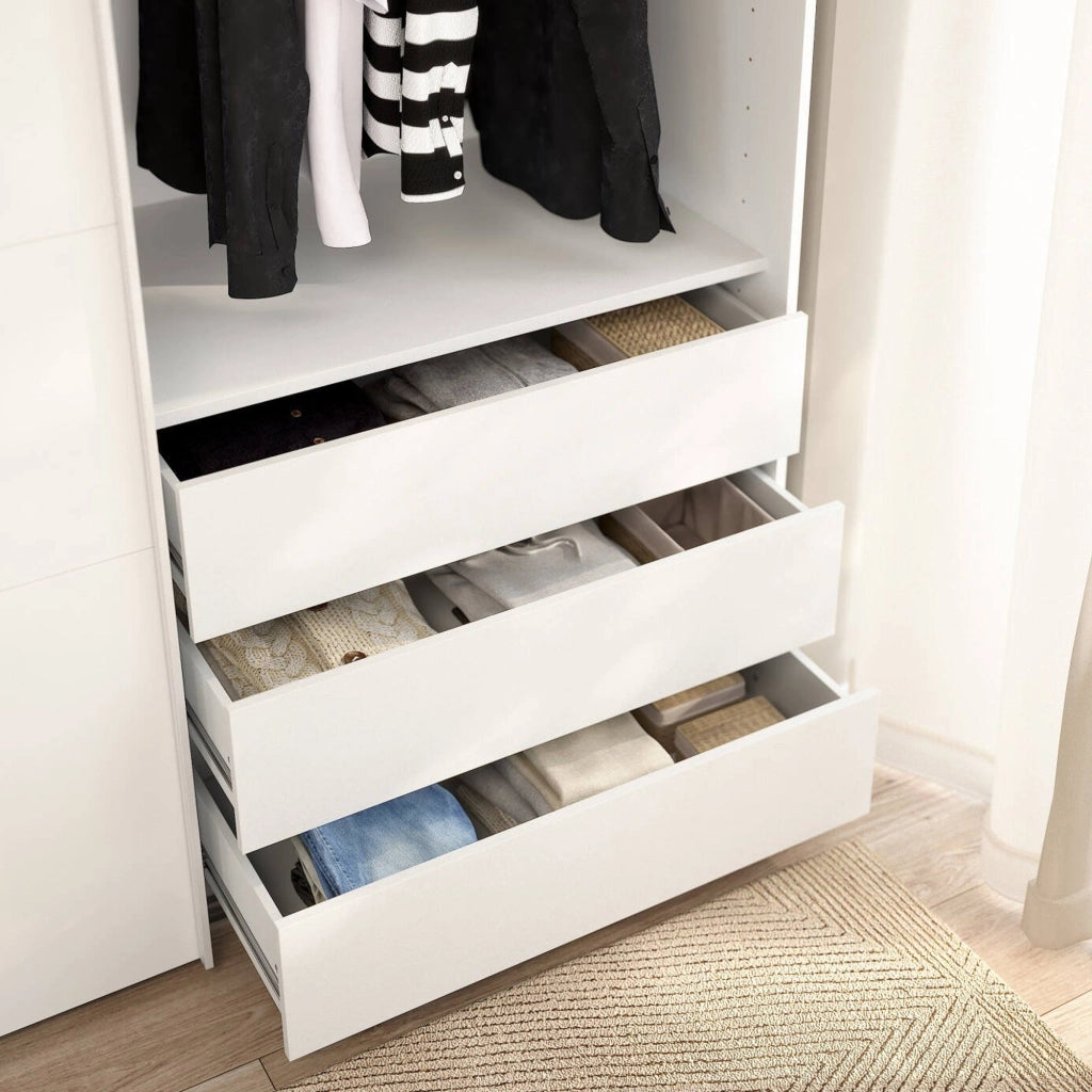 Cassettiera Boulogne, Settimino multiuso, Comò camera da letto, Mobile con cassetti, 87x55 h70 cm, Bianco