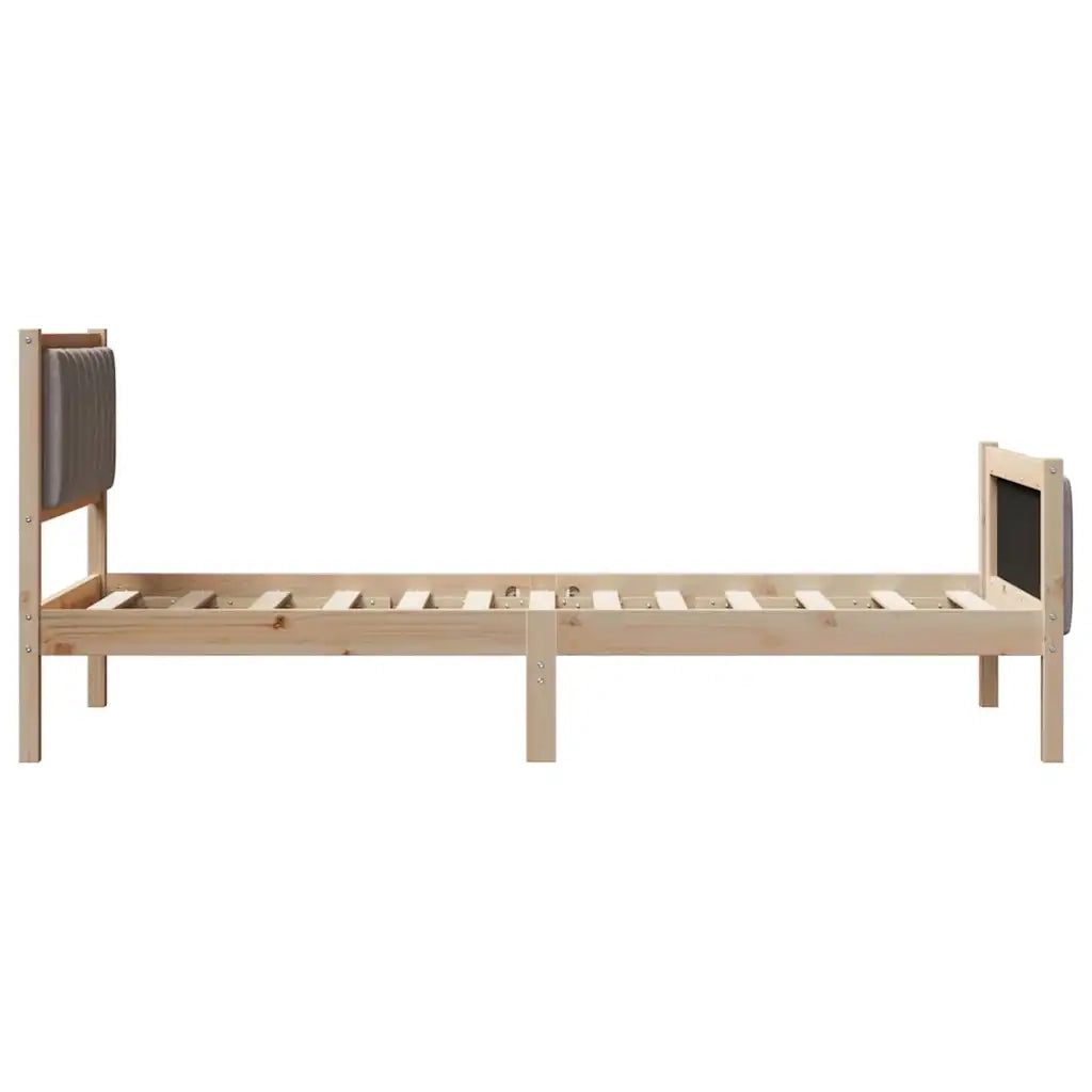 Struttura del Letto con testiera Marrone e taupe 90 x 200 cm
