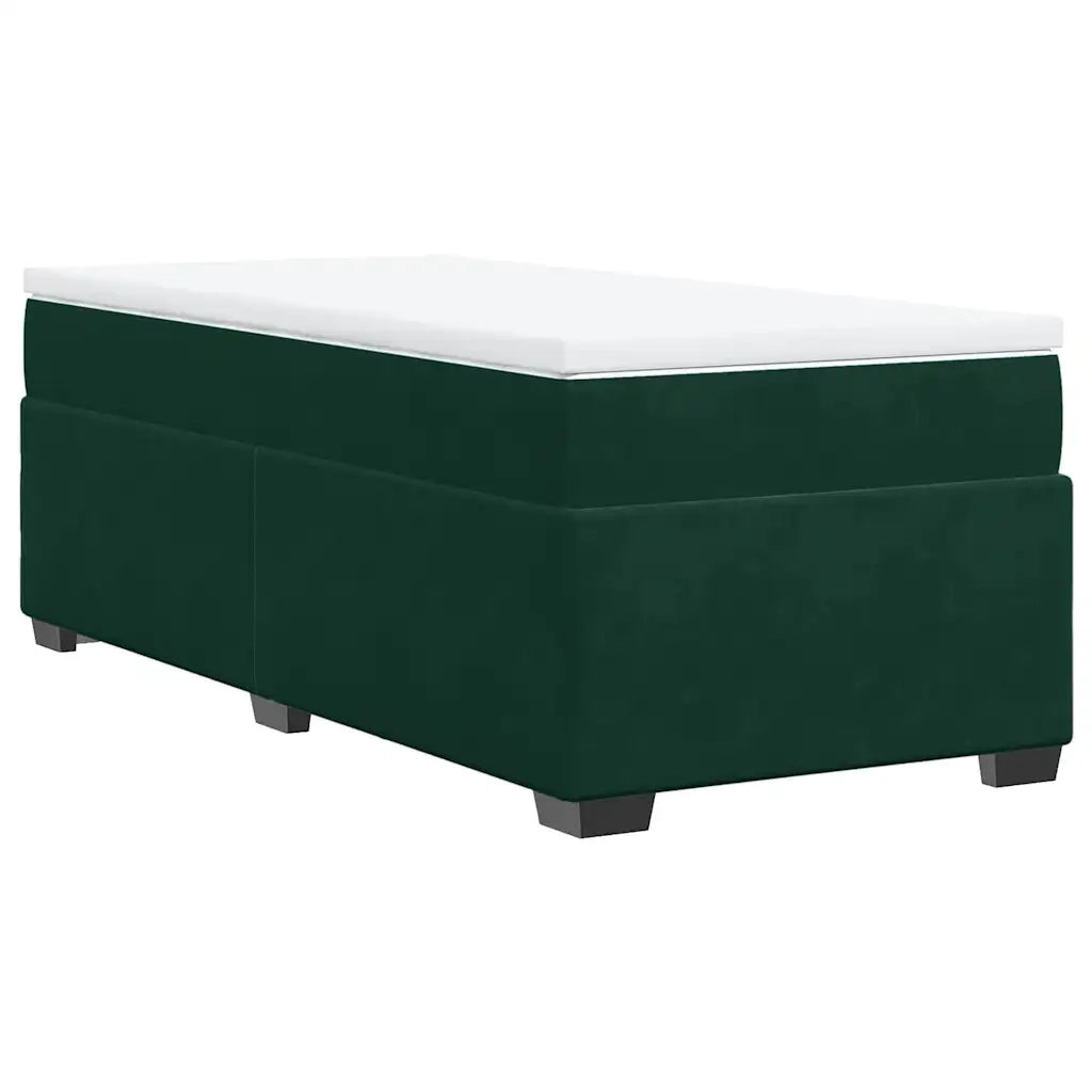 Giroletto a Molle con Materasso Verde Scuro 90x190 cm Velluto 3285254