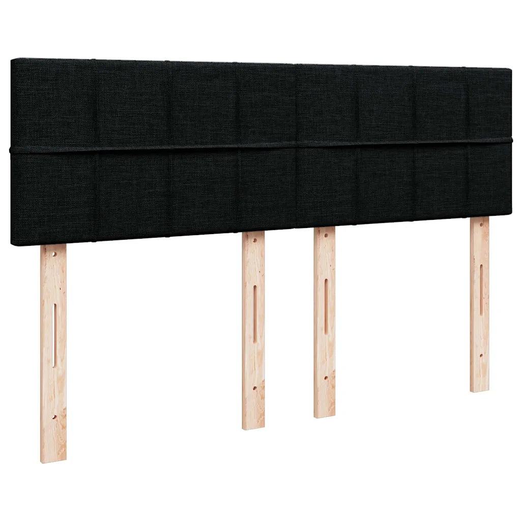 Giroletto a Molle con Materasso Nero 140x200 cm in Tessuto